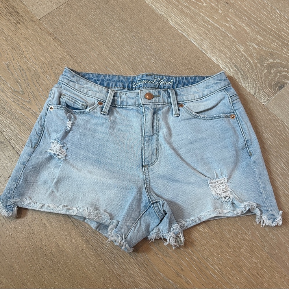 Universal Thread Light Blue Frayed Jean Shorts